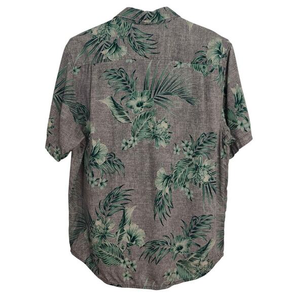 Tommy Bahama Silk Hawaiian Shirt Mens Size Large Floral Palm Leaves Beach Aloha - Picture 5 of 7